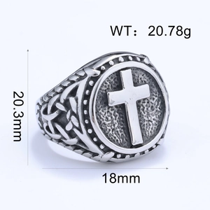 Detailed size chart for the stainless steel cross ring showing weight and inner diameter