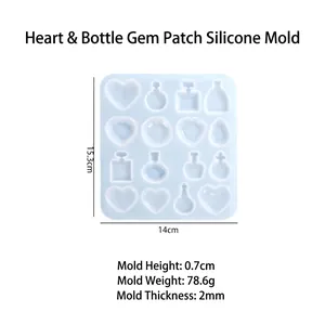 Stampo in silicone per bottiglie di profumo e ciondoli in resina 15,3cm x 14cm