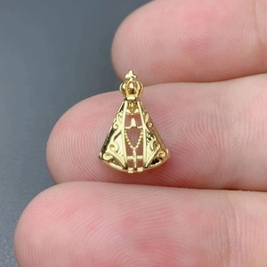 Exquisite 18k gold plated hollow crown Virgin Mary pendant for DIY jewelry making