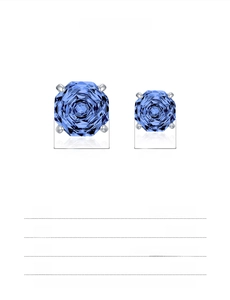 Specifiche dimensionali per orecchini a perno ottagonali blu in argento s925