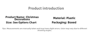 Detailed product specifications and size information for 8cm plastic Christmas balls set