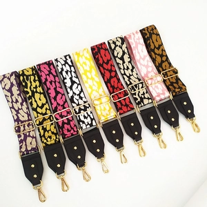 Colorful leopard print replacement straps for handbags with gold metal hardware