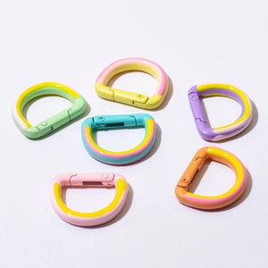 D-Shaped Spring Buckle Alloy Macaron Colorful Open Ring DIY Jewelry Bag Accessories Keychain Connector Clasp