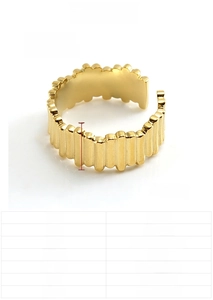 Detail showing 18k gold plated stainless steel ring dimensions and 8mm band width