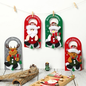 Appendiporta Natalizio Feltro Cartone Animato Babbo Natale Pupazzo Di Neve Renna Orso Decorazione Appesa Festiva
