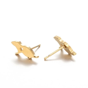 Polished gold lizard stud earrings set in a minimalist animal style on white backdrop