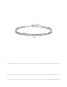 Detail of s925 sterling silver tennis bracelet with 2.80mm sparkling cubic zirconia stones