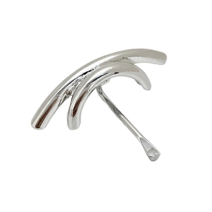 Minimalist silver U-shaped metal hair hook accessory with a sleek polished finish