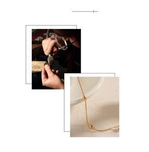 Macro detail of hand-polished 18K gold plated necklace showing smooth texture