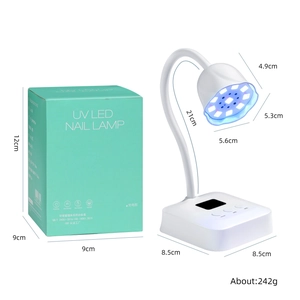 Weiße Lotus LED-Nagellampe mit flexiblem Hals, Digitalanzeige und Original-Verpackung