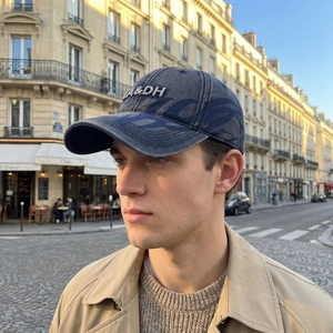 Retro washed denim baseball cap with 3D embroidery and vintage street fashion style