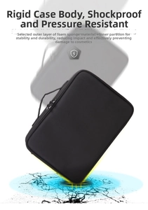 Detailed view of the shockproof and crush-resistant structure of the oxford makeup bag