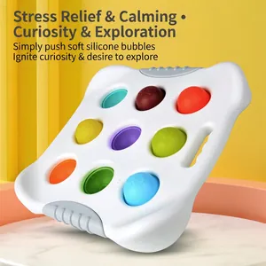 Colorful silicone bubble fidget toy for infant sensory play and fine motor skill training