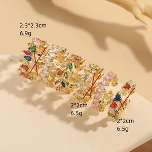 Bagues et boucles d'oreilles plaquées or 14K avec zircons colorés marquise chic