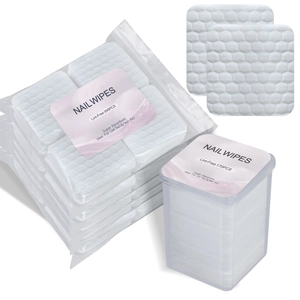 Macro detail of lint-free honeycomb textured nail wipes for gel polish removal