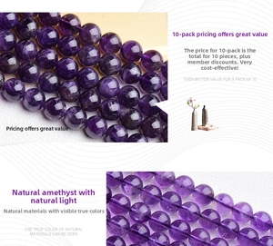 Macro shot of high-quality deep purple natural Uruguay amethyst beads in natural light