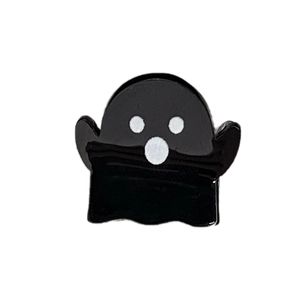 Funny ghost hair claw clip with black polished finish and spooky facial expression