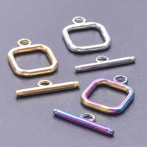 DIY 304 stainless steel toggle clasps in gold, silver, and rainbow finishes for jewelry