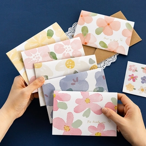 3D watercolor floral greeting cards with envelopes for festive gift messages