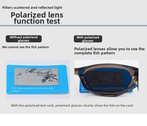 Polarization test showing visual contrast and glare reduction on cat eye sunglasses