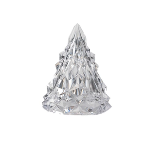 Minimalist crystal iceberg night light with faceted cut design on a white background