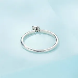 Minimalist S925 sterling silver ring featuring a cute dangling dog paw print charm