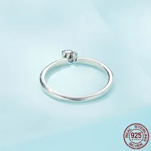 Minimalist S925 sterling silver ring featuring a cute dangling dog paw print charm