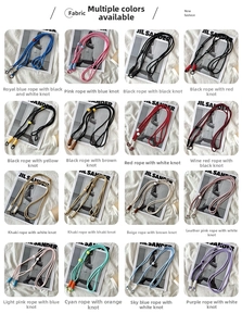 Detailed grid of sixteen colorful woven replacement straps with metal hooks and knots