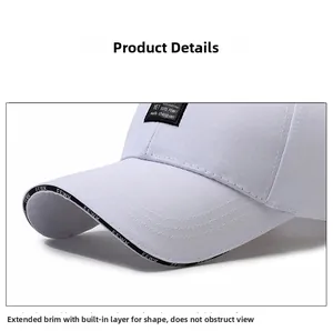 Detail of the extended brim with sandwich layer and FEWK embroidered ribbon on baseball cap