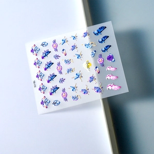 3D waterproof nail art stickers featuring elegant ballet dancers and floral designs