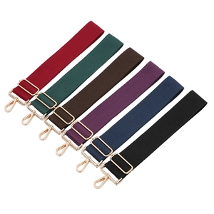 Adjustable wide nylon shoulder straps in six colors with gold metal hooks for handbags