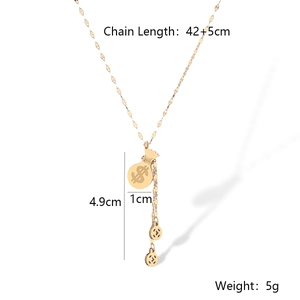 Detail of gold-plated geometric money bag pendant with dimension and weight markings