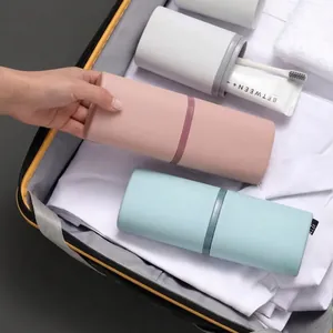 Portable Travel Toothbrush Case PP Plastic Mouthwash Cup Detachable Storage Box Business Trip Modern Simple Matte