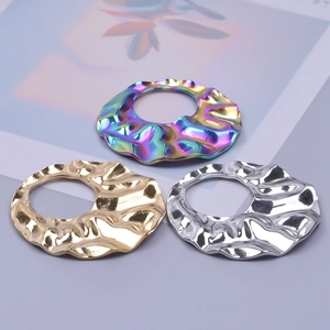Unregelmäßige wellenförmige Ohrringanhänger in Regenbogen, Gold und Silber für DIY Schmuck