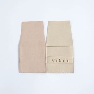 Minimalist microfiber suede jewelry envelope pouches in beige and dusty rose colors