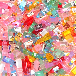 Luminous resin mini drink bottles and miniature wine bottle models for DIY decoration
