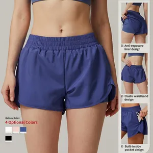 Short de course 2 en 1 pour femme à séchage rapide avec poche pour téléphone