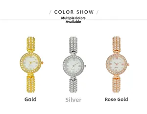 Detailed comparison of gold, silver, and rose gold quartz watches with crystal accents
