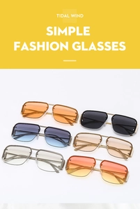 Collection of metal half-frame sunglasses with multiple gradient and solid color lenses