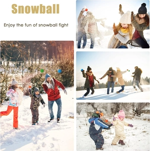 Family snowball fight game featuring the outdoor snow toy set for winter fun