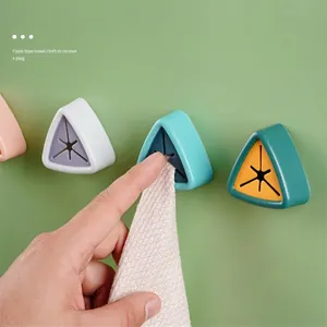 Creative triangle towel holder with silicone star slot for kitchen and bathroom storage