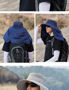 Détail du chapeau de soleil extérieur à large bord avec protection de la nuque