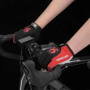 Gants de cyclisme respirants rouge et noir avec grip antidérapant pour le VTT et le sport