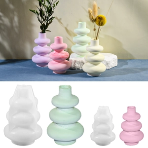 Stampo In Silicone Per Vaso Design Geometrico Anello Nordico Moderno DIY Resina Epossidica Gesso Strumento Artigianale Ornamento