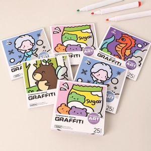 Miniature watercolor coloring books for kids featuring diverse animal and fairy tale themes