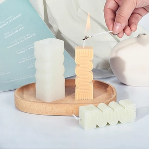 Molde de silicona para velas con textura ondulada en S para aromaterapia y yeso decor
