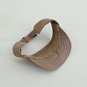 Adjustable dark khaki sun visor hat for kids outdoor sports with quick-dry fabric