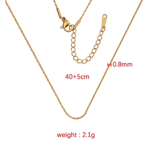 0.8mm gold 18k plated stainless steel chain necklace with lobster clasp and extension