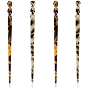 Lot de 4 épingles à cheveux en acétate avec motifs écaille de tortue et marbre