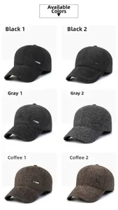 Winter wool baseball hats collection for seniors featuring ear protection in multi-colors